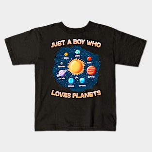Just A Boy Who Loves Planets I Science Chemistry Kids T-Shirt